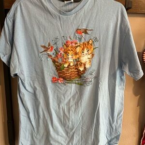 Blue Cat Vintage Graphic T-Shirt